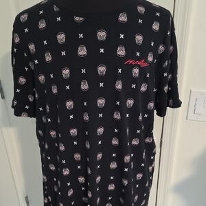 Hurley Black Sugar Skull Pattern Tee